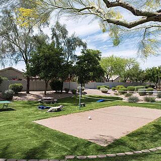 Marriott's Canyon Villas at Desert Ridge — Outdoor Activities Area with Beach Volleyball Court, Table Tennis, and Cornhole