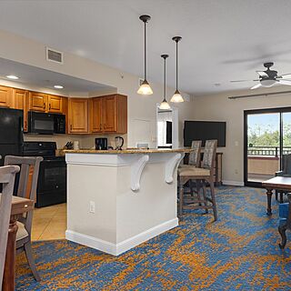 Club Wyndham Bonnet Creek Resort — Sample Living Area and Kitchen
