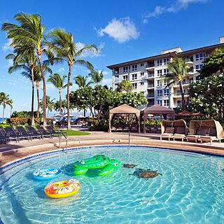 The Westin Kaanapali Ocean Resort Villas North &mdash; Kid's Swimming Pool With Shaded Loungers and Cabanas