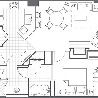 Marriott's Timber Lodge Tahoe — 1 Bedroom Villa Floorplan