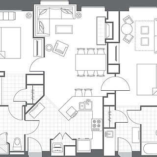 Marriott's Timber Lodge Tahoe — 2 Bedroom Villa (2 Sofa Beds) Floorplan