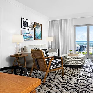 Marriott's Oceana Palms — Sample Living Area With Attached Balcony