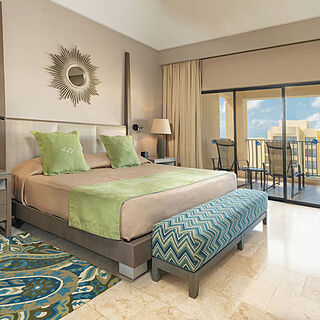 The Royal Sands — Sample Bedroom with Attached Balcony