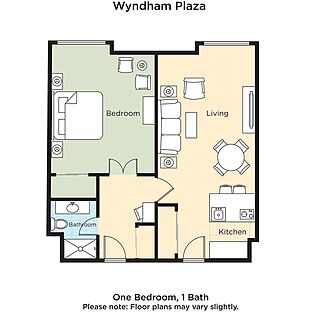 WorldMark Palm Springs - Plaza Resort and Spa — One-Bedroom Floorplan