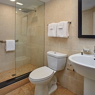 Divi Village Golf and Beach Resort — Sample 1-bedroom golf suite bathroom