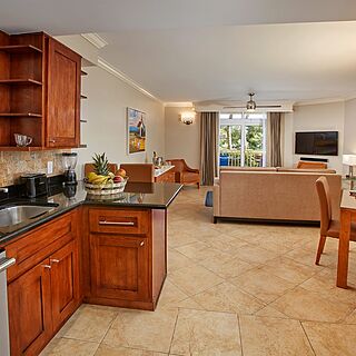 Divi Village Golf and Beach Resort — Sample 1-bedroom golf suite kitchen