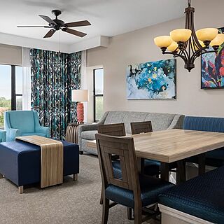 Holiday Inn Club Vacations at Orange Lake Resort - River Island — Sample two-bedroom villa living area