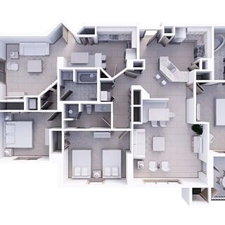 Holiday Inn Club Vacations at Orange Lake Resort - River Island — Three-bedroom lock-off villa floorplan