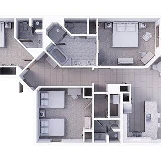 Holiday Inn Club Vacations at Orange Lake Resort - East Village &mdash; Three-bedroom villa floorplan