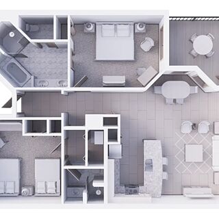 Holiday Inn Club Vacations at Orange Lake Resort - East Village &mdash; Two-bedroom villa floorplan