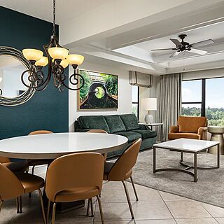 Holiday Inn Club Vacations at Orange Lake Resort - River Island — Sample two-bedroom Signature villa living area