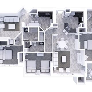 Holiday Inn Club Vacations at Orange Lake Resort - River Island — Three-bedroom Signature villa floorplan