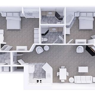 The Ridge Tahoe — Two-bedroom Ridge Pointe floorplan