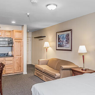 Queen bed and double sofa bed
