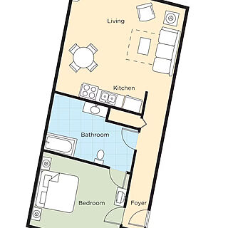 Club Wyndham Riverside Suites — One-bedroom floorplan