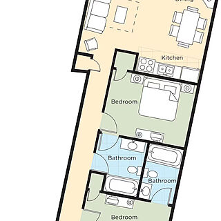 Club Wyndham Riverside Suites &mdash; Two-bedroom floorplan
