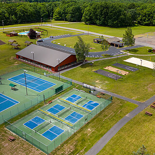 Aerial Photo of Lower Activities Area (Credit: Eagle Rock Resort)