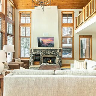 Living room with fire place