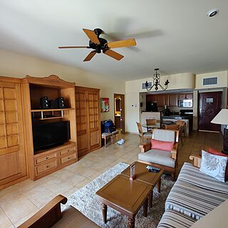 Living Room View from our last trip in 2024. The photos on the resort website are old, and I wanted to show the current furnishings from F142
