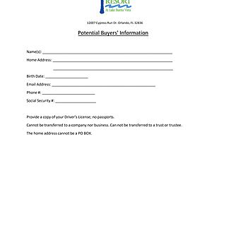 Sample Buyer Info Form