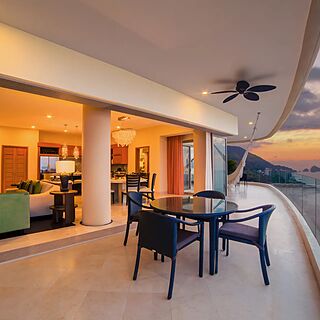 Garza Blanca Preserve Resort & Spa — Sample two-bedroom panoramic suite balcony