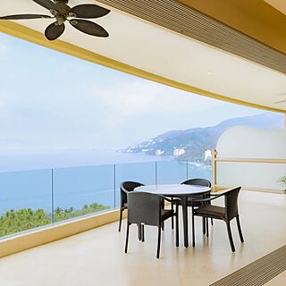 Garza Blanca Preserve Resort & Spa — Sample three-bedroom panoramic suite balcony